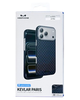 Накладка для i-Phone 17 Pro Keephone Kevlar Paris MagSnap синий