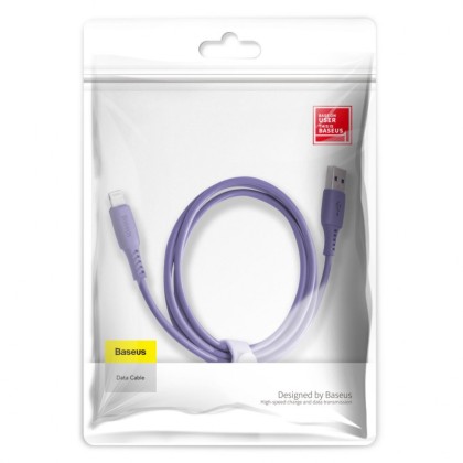 Usb Кабель-зарядка Lightning Baseus Colorful 2.4A 1.2м (CALDC-05) фиолетовый