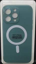 Накладка для i-Phone 14 Pro Max 6.7" Magsafe силикон темно-зеленая