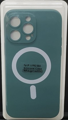Накладка для i-Phone 14 Pro Max 6.7" Magsafe силикон темно-зеленая