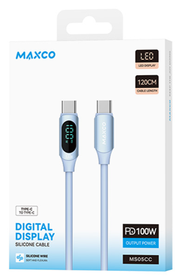 Usb Кабель-зарядка Type-C на Type-C Maxco MS05CC LED 100W 1.2м белый