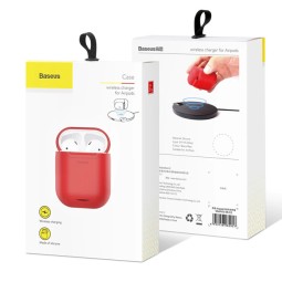 Чехол с беспроводной зарядкой Baseus для AirPods (WIAPPOD-09) красный