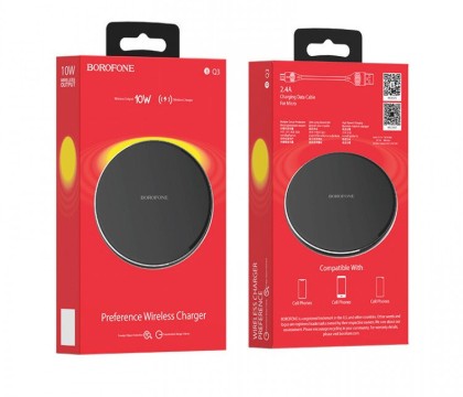 Беспроводное зарядное устройство Borofone BQ3 QI 10W черное