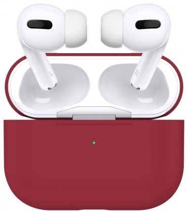 Силиконовый чехол для AirPods Pro малиновый