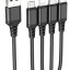 Usb Кабель-зарядка Hoco X76 4в1 Micro/Lightning/ 2 Type-C 1м черный