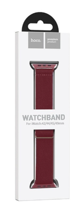 Сменный ремешок для Apple Watch 42/44/45мм Hoco WA04 бордовый