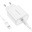 Сетевое зар. устр. Borofone BA57A с шнуром Type-C на Lightning 1C 20W белое