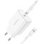 Сетевое зар. устр. Borofone BA57A с шнуром Type-C на Lightning 1C 20W белое