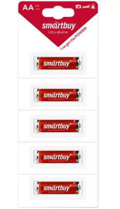 Батарейка алкалиновая Smartbuy LR6/5B strip (60/600)  SBBA-2A05B