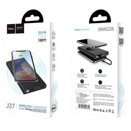 Powerbank с беспроводной зарядкой Hoco J37 10000mAh 2USB черный