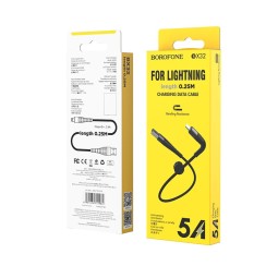Usb Кабель-зарядка Lightning Borofone BX32 Munificent 2.4A 25см черный