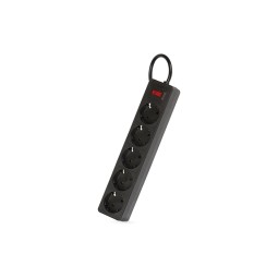 Сетевой фильтр Smartbuy One, 10А, 2 200 Вт, 5 розеток, длина 5,0 м, черный (SBSP-50-K)/35
