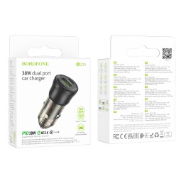 Автомобильное заряд. устр. Borofone BZ25 1USB/1USB-C 38W черное