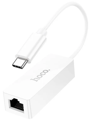 Переходник Hoco UA22 Accquire Type-C на RJ45 1000 Мбит/с, белый