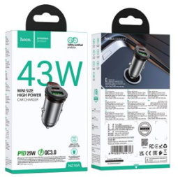 Автомобильное заряд. устр. Hoco NZ16A 1USB/1C 43W серый