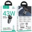Автомобильное заряд. устр. Hoco NZ16A 1USB/1C 43W серый