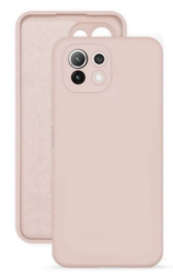 Накладка для Xiaomi Mi 11 Lite Silicone cover без логотипа пудро