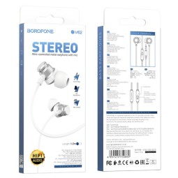 Наушники с микрофоном Borofone BM62 Stereo 1.2м белые