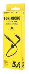 Usb Кабель-зарядка Micro Borofone BX32 Munificent 2.4A 25см черный