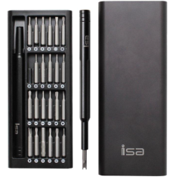 Отвертка с набором Isa Metal Screwdriver Set 24в1 черный