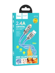 Usb Кабель-зарядка Type-C на Lightning Hoco U113 3A 20W 1м силиконовый синий