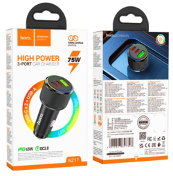 Автомобильное заряд. устр. Hoco NZ17 1USB/2C 75W черный