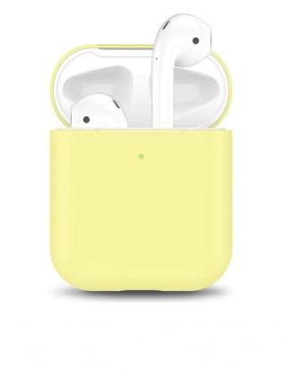 Силиконовый чехол для AirPods бледно-жёлтый