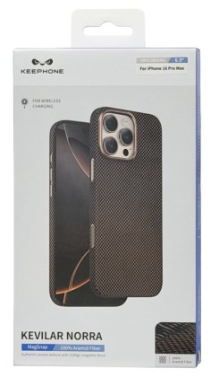 Накладка для i-Phone 16 Pro Max Keephone Kevlar Norra MagSnap коричневый