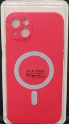 Накладка для i-Phone 14 Max 6.7" Magsafe силикон красная