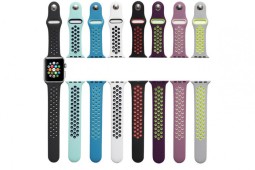 Сменный браслет силиконовый для Apple Watch 38mm перфорация в ассортименте
