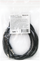 Аудиокабель AUX 3.5мм Defender (JACK01-05) 1.5м черный