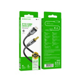 Кабель-переходник Borofone BL19 Lighting (папа) на AUX 3.5мм (папа) 1м черный