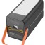 Powerbank Hoco DB49 100000mAh 4USB/1C с проводом Type-C/Lightning с фонариком черный