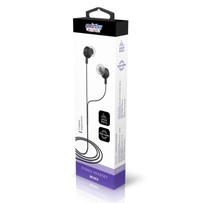 Стереонаушники внутриканальные Smartbuy Minx, чёрные, в коробке (SBE-401)