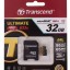 micro SDHC карта памяти Transcend 32GB Class 10 UHS-I U3 633X 95/85 Mb (с адаптером SD)