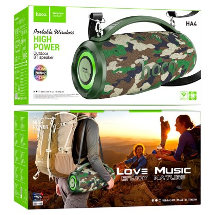 Bluetooth колонка Hoco HA4 Surge outdoor BT speaker хаки