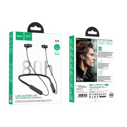 Беспроводные наушники для спорта Hoco ES70 BT5.3/500mAh черные