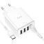 Сетевое зар. устр. Hoco C102A с кабелем Type-C 4USB 18W QC3.0 белое