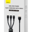 Usb Кабель-зарядка Micro+Lightning+Type-C Baseus Flash 6A 1.2м (CASS040001) черный