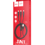 Usb Кабель-зарядка Micro Hoco X25 3в1 Micro/Lightning/Type-C 1м черный