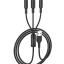 Usb Кабель-зарядка Micro Hoco X25 3в1 Micro/Lightning/Type-C 1м черный