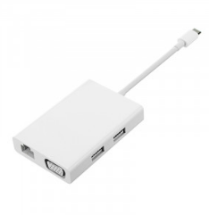 USB-C хаб Xiaomi 3USB/VGA/Gigabit Ethernet ZJQ04TM белый