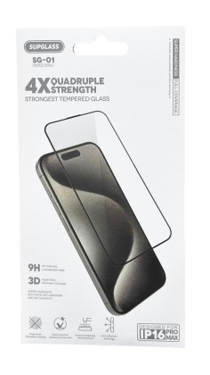 Защитное стекло для i-Phone 16 Pro Max Supglass SG-01 3D чёрное