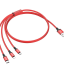 Usb Кабель-зарядка Hoco X14 Times speed 3in1 Lightning/Micro/Type-C 2.4A 1м в тканевой оплетке красн
