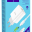 Сетевое зар. устр. Hoco C80A с шнуром Type-C на Lightning 1USB/1С PD3.0/QC3.0 3A 20W белое