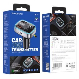 Автомобильное заряд. устр. Borofone BC32 + FM-трансмиттер QC3.0 / MicroSD черное