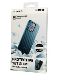 Накладка для i-Phone 15 Pro 6.1" Pitaka MagEZ Case Pro 4  Protective Yet Slim синий, кевлар(арамид)