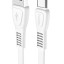 Usb Кабель-зарядка Type-C Hoco X40 Noah 3A 1м плоский силиконовый белый