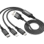Usb Кабель-зарядка Hoco X76 3в1 Micro/Lightning/Type-C 1м черный