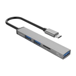 USB-С хаб Orico AH-12F 2xUSB2.0/1xUSB3.0/TF серый